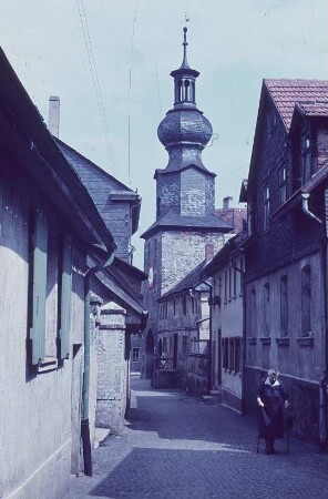 Saalfeld. Blick durch die Obere Torgasse? zum Oberen Tor bzw. "Oberköditzer" Tor