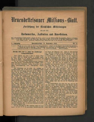 21. November 1912. Nr 11.