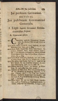 I. Leges Imperii Germanici fundamentales scriptae.