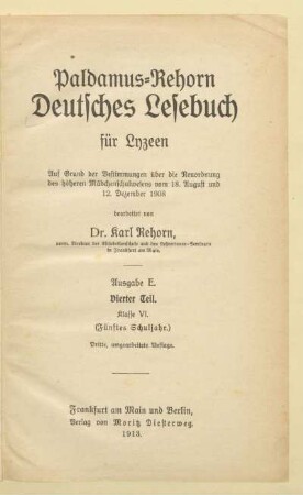 Teil 4 = Kl. 6 (5. Schulj.), [Schülerband]: [Teil 4 = Kl. 6 (5. Schulj.), [Schülerband]]