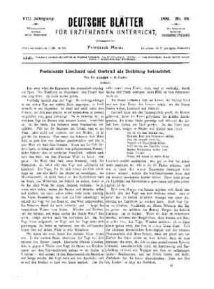 Pestalozzis Lienhard und Gertrud als Dichtung betrachtet : (Schluss)