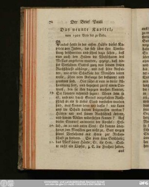 Das neunte Kapitel, vom 19ten Vers bis zu Ende.