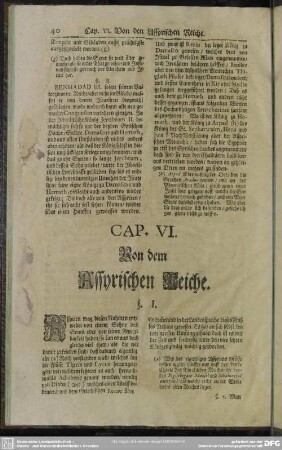 Cap. VI. Von dem Assyrischen Reiche