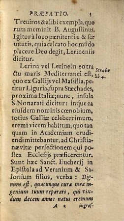 S. Vincentii Lerinensis, Galli, Aduersus prophanas haereseōn nouationes libellus vere aureus