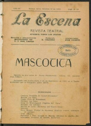 Mascotita : opereta en tres actos
