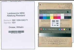 Entnazifizierung Wilhelm Droese , geb. 05.01.1907 (Schlosser)