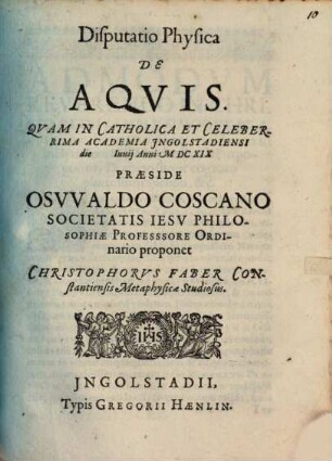 Disputatio physica De aquis