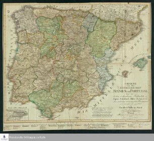 Charte von den Königreichen Spanien Und Portugal