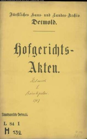 Helmich, Christoph zu Wissentrup gegen Brinkpeter und Consort. - Schuldforderung