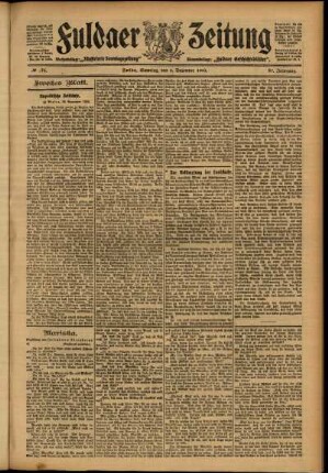 Zweite Ausgabe vom Samstag, den 02. Dezember 1905.