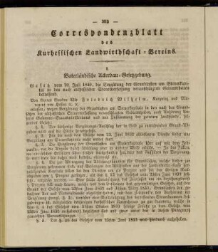 Correspondenzblatt des Kurhessischen Landwirthschaft-Vereins