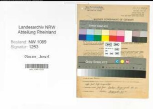 Entnazifizierung Josef Geuer , geb. 29.05.1903 ()
