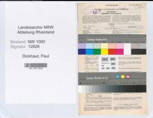 Entnazifizierung Paul Dickhaut, geb. 07.12.1889 (Bankangest.)
