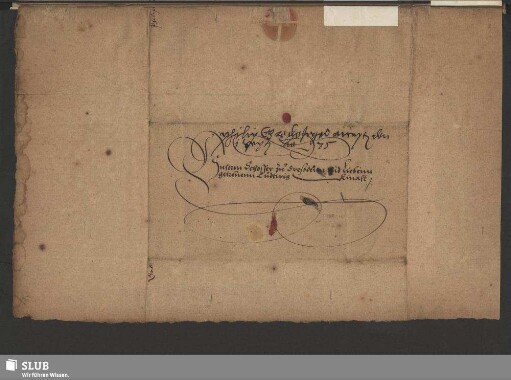 Bl. 4/7: Adresse des Briefes Kurfürst Augusts von Sachsen an den Schöffen Ludwig Kinast zu Dresden, dat. Annaburg, 23.07.1575.