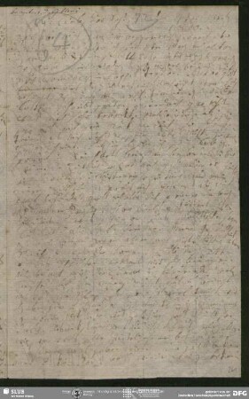 Eigenh. Brief von Johanna Christiane Erdmuthe Schlegel an August Wilhelm von Schlegel, Hannover, 01.03.1810