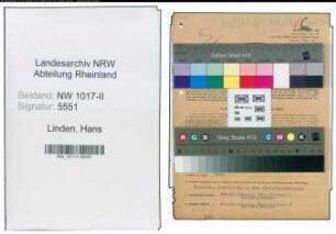 Entnazifizierung Hans Linden , geb. 27.05.1907 ()