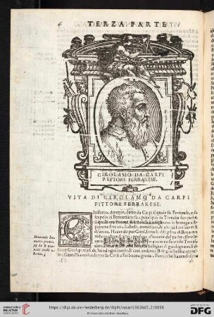 Vita di Girolamo da Carpi Pittore ferrarese