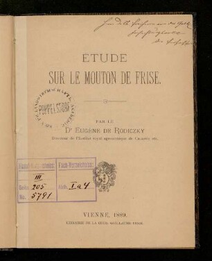 Étude sur le mouton de Frise