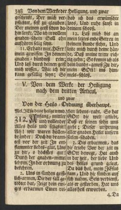 V. Von dem Werke der Heiligung nach dem dritten Articul ...