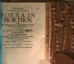 Diss. mor. de poena in mortuos