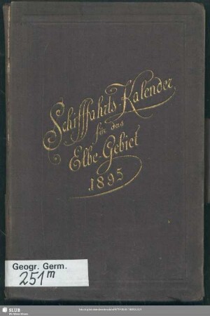 13.1895: Schiffahrts-Kalender für das Elbe-Gebiet