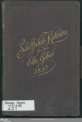 13.1895: Schiffahrts-Kalender für das Elbe-Gebiet