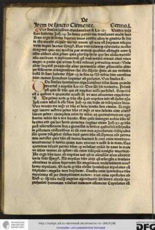 Item de sancto Clemente, sermo l.