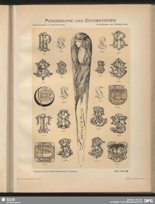 Dekorationen [Fächer], Monogramme mit vollständigem Namen