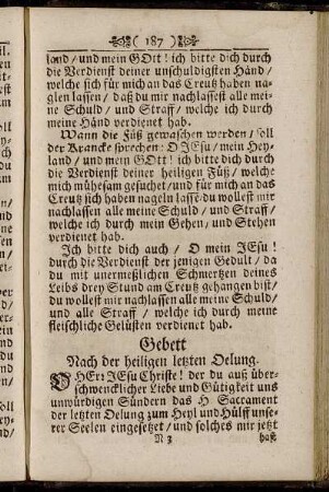 Gebett Nach der heiligen letzten Oelung
