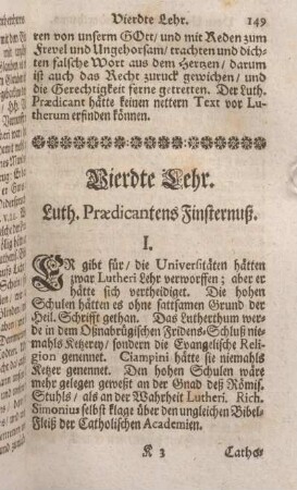 Vierdte Lehr. Luth. Praedicantens Finsternuß.