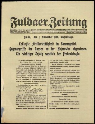 Ausgabe vom Mittwoch, den 01. November 1916.