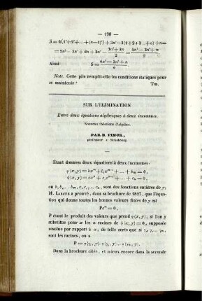 Sur l´elimination.