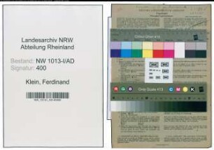 Entnazifizierung Ferdinand Klein , geb. 16.11.1892 (Dreher)