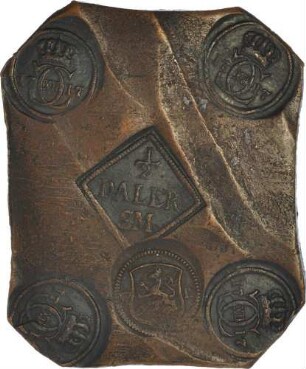 1/2 Daler Silfermynt (Kupferplatte) mit Gegenstempel von Stockholm