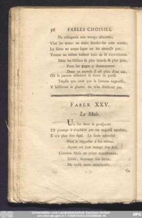 Fable XXV. La Mule.