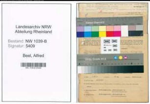 Entnazifizierung Alfred Beel , geb. 16.03.1893 (Beamter)