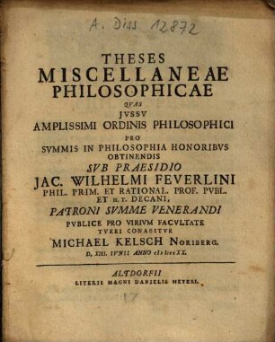 Theses Miscellaneae Philosophicae