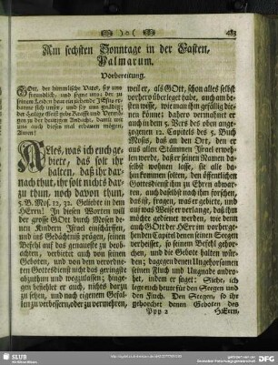 Am sechsten Sonntage in der Fasten, Palmarum