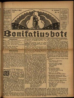 Erste Ausgabe vom Sonntag, den 04. April 1926.