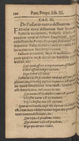 Cap. III. De Fallaciis extra dictionem.