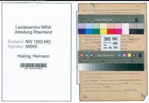 Entnazifizierung Hermann Hoeing , geb. 24.10.1903 (Angest.)