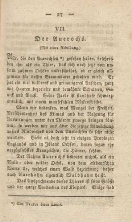 VII. Der Auerochs