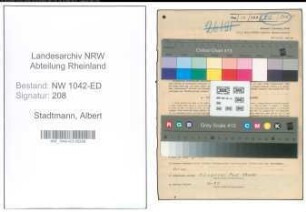 Entnazifizierung Albert Stadtmann , geb. 15.04.1896 (Lehrer)