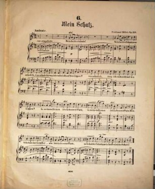 Acht Ritornelle : aus Paul Heise's italien. Liederbuch ; op. 118. 6. Mein Schatz. - Pl.Nr. 36305. - 2 Bl.