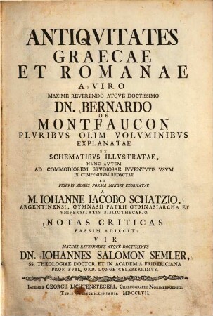 Antiquitates Graecae et Romanae, [1]