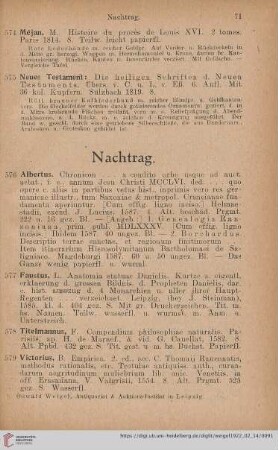 Nachtrag (Nr. 576 - 584)