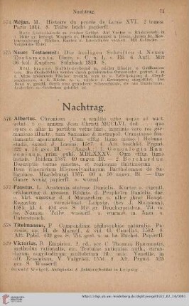 Nachtrag (Nr. 576 - 584)