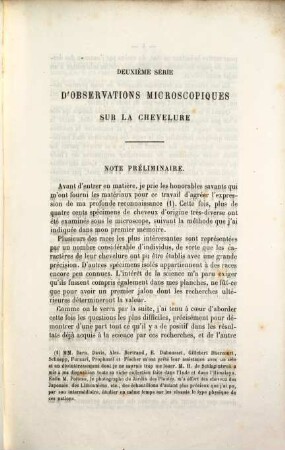 Deuxième série d'observations microscopiques sur la chevelure : d'après des recherches microscopiques