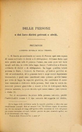 Dello Stato e della Condizione giuridica delle Persone secondo la Legge civile, 1