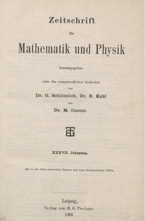 37: Zeitschrift für Mathematik und Physik